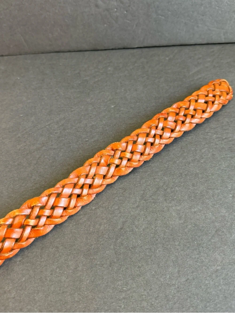 Vintage Brown Woven Leather Belt Talbots Braided‎ Womens Medium Boho Festival